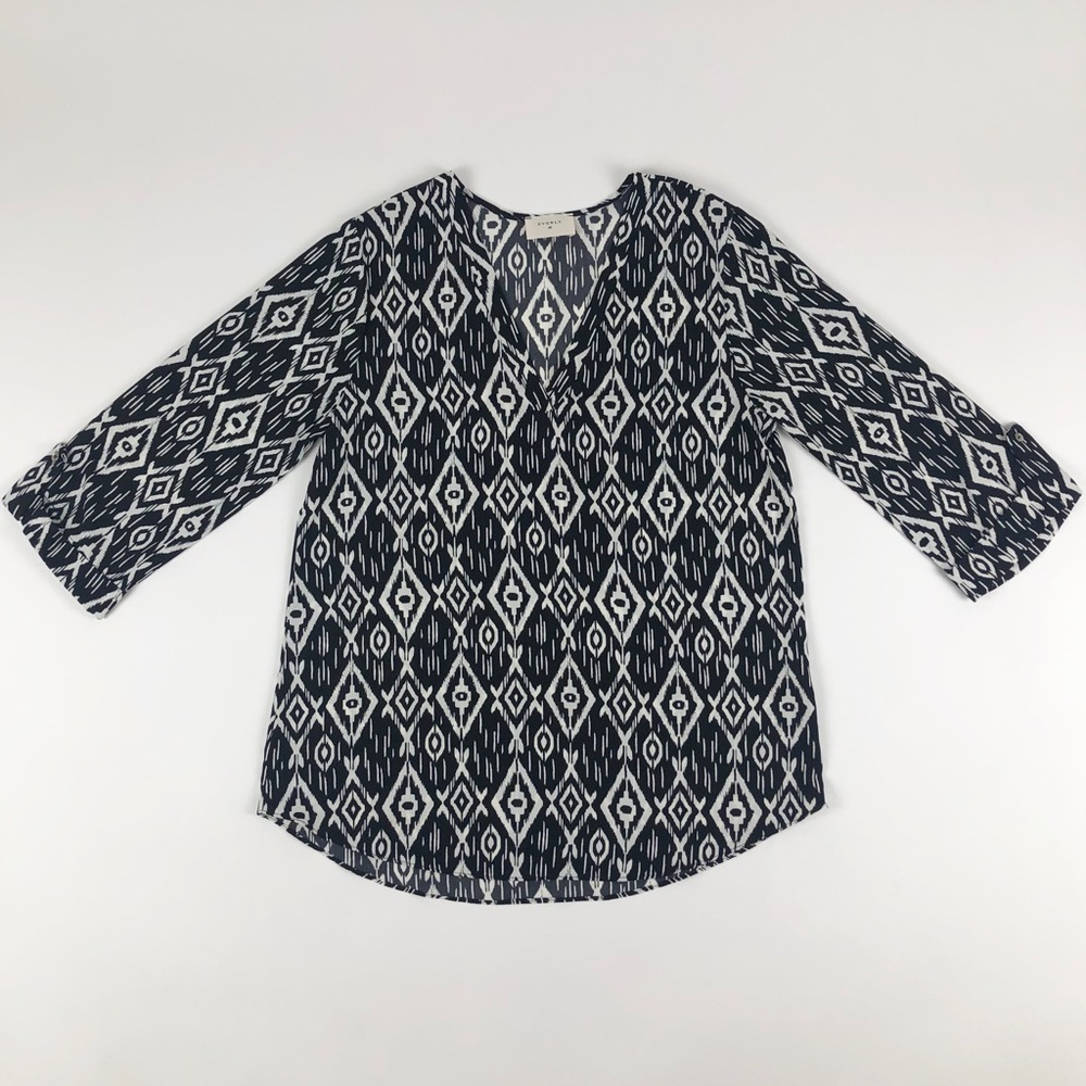 Everly Geo-Print 3/4 Sleeve Blouse